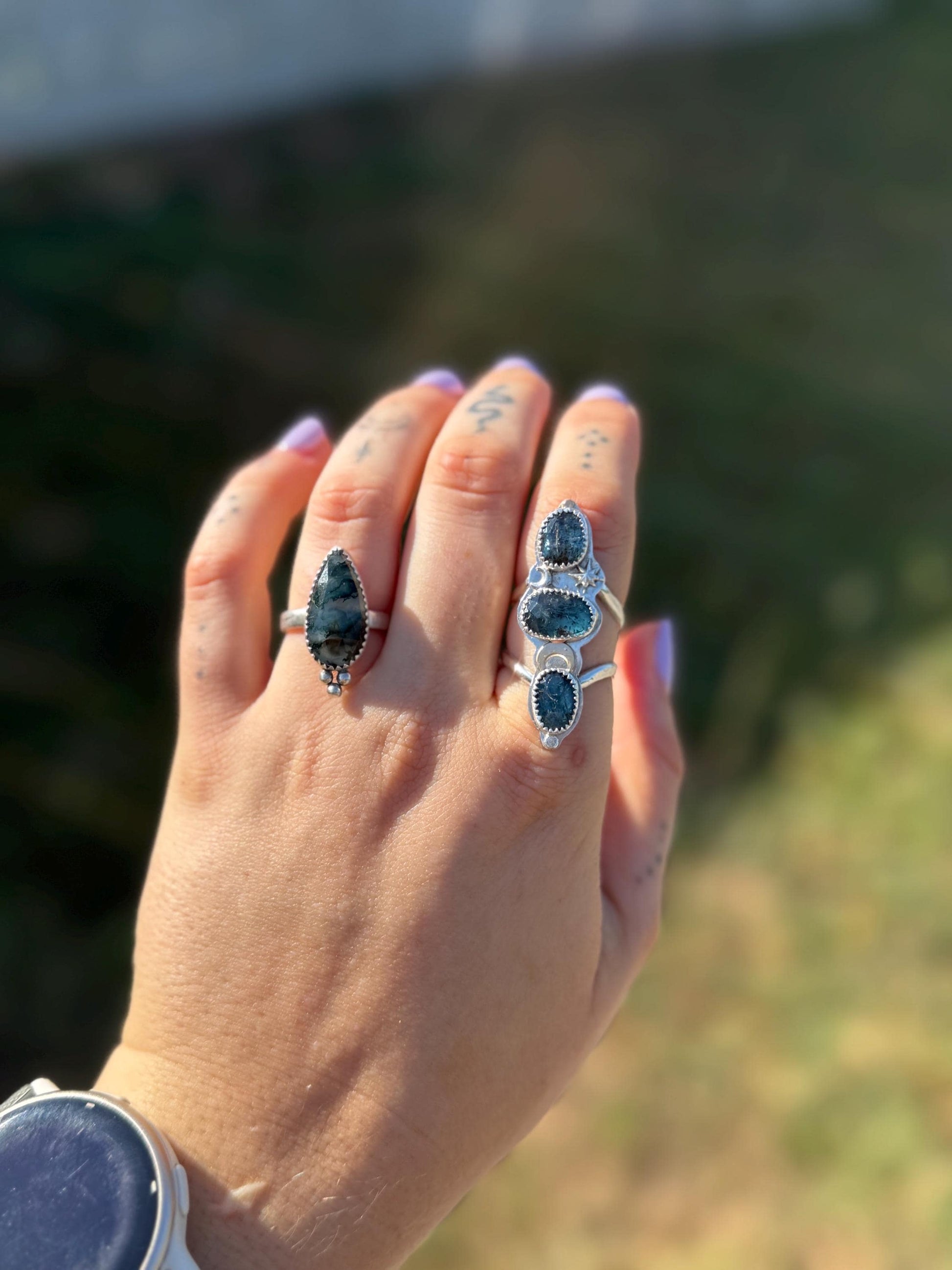 Ethereal Blue Kyanite Stunner Ring size 8