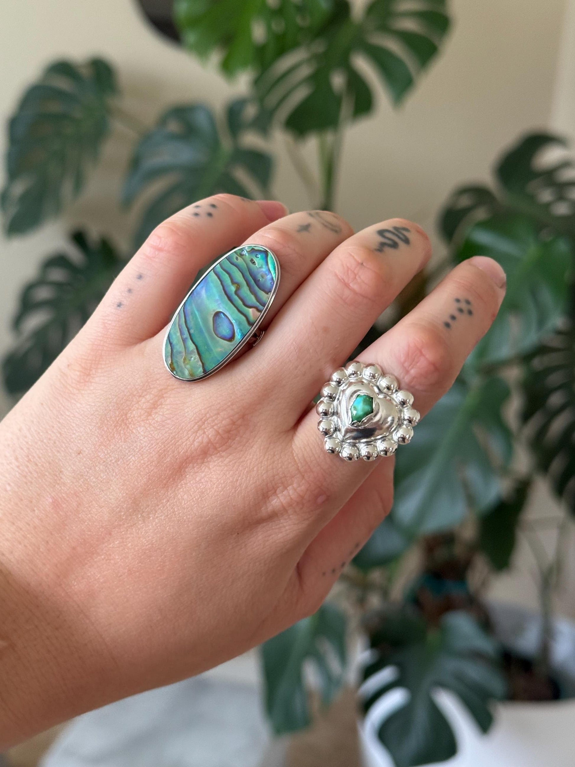 Puffy Heart Ring with Sonoran Gold Turquoise Sterling • Size 8