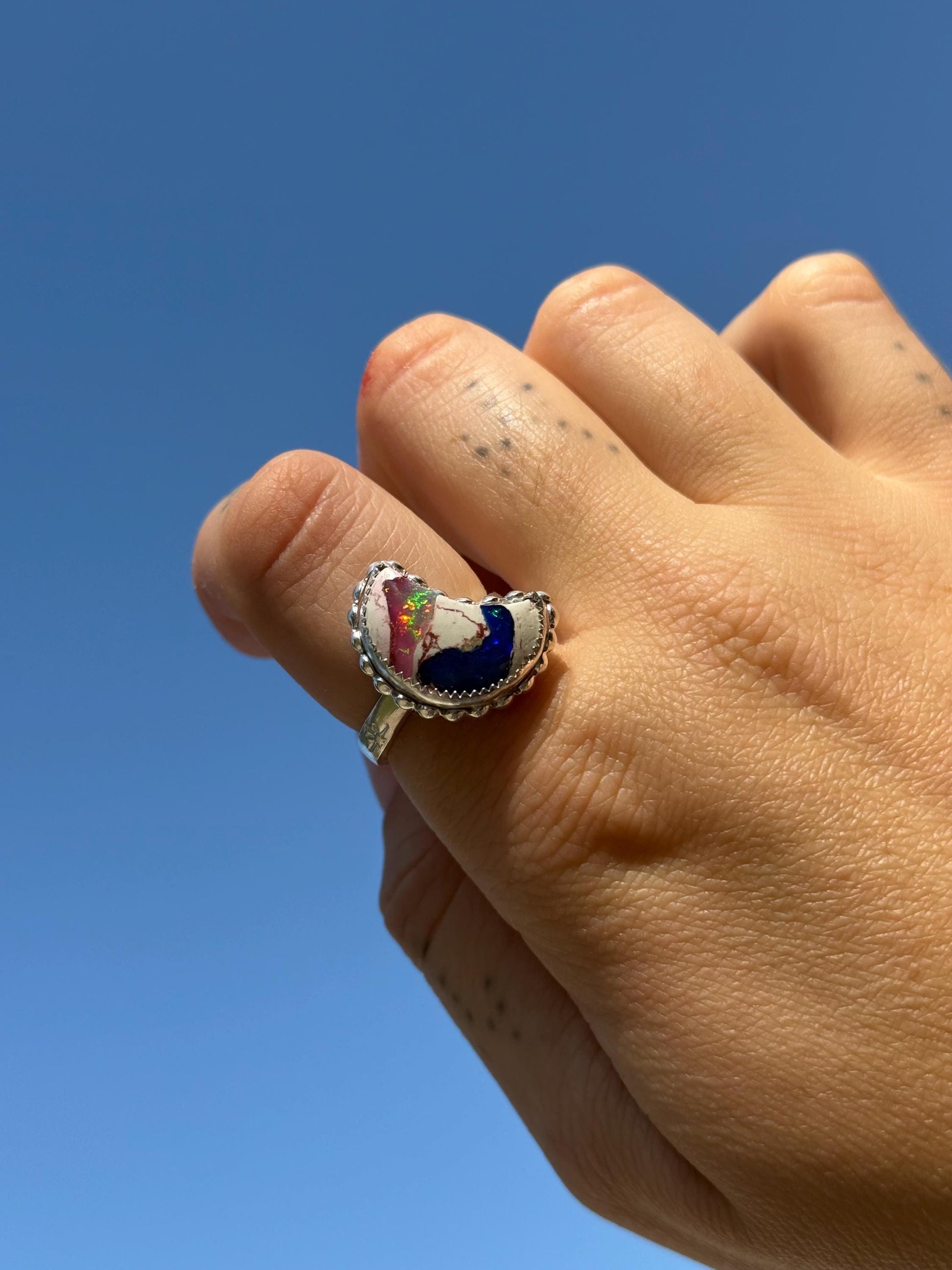 Mexican Cantera Opal Moon Made to order Ring