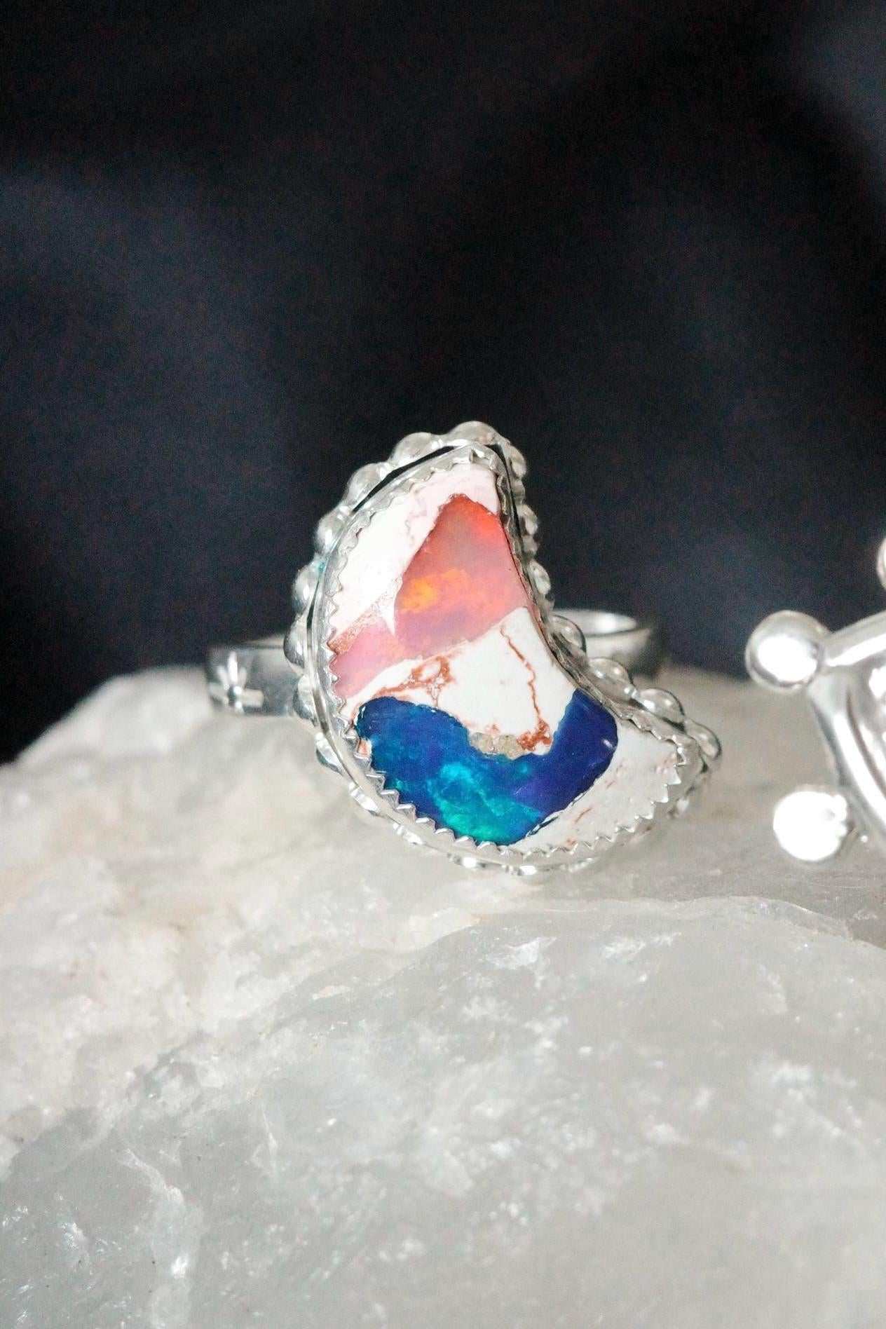 Mexican Cantera Opal Moon Made to order Ring