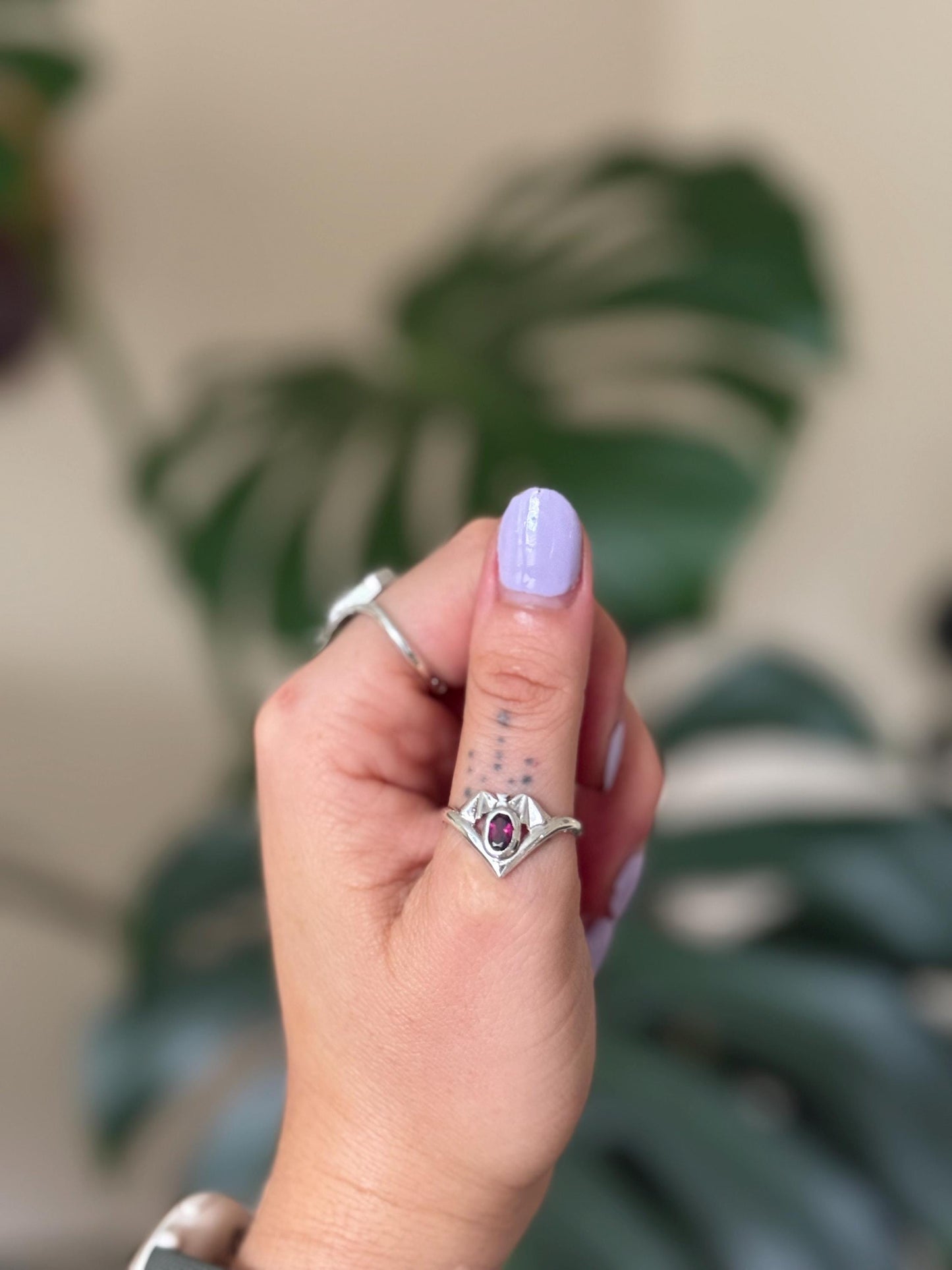 A Little Batty Garnet Ring size 10.5