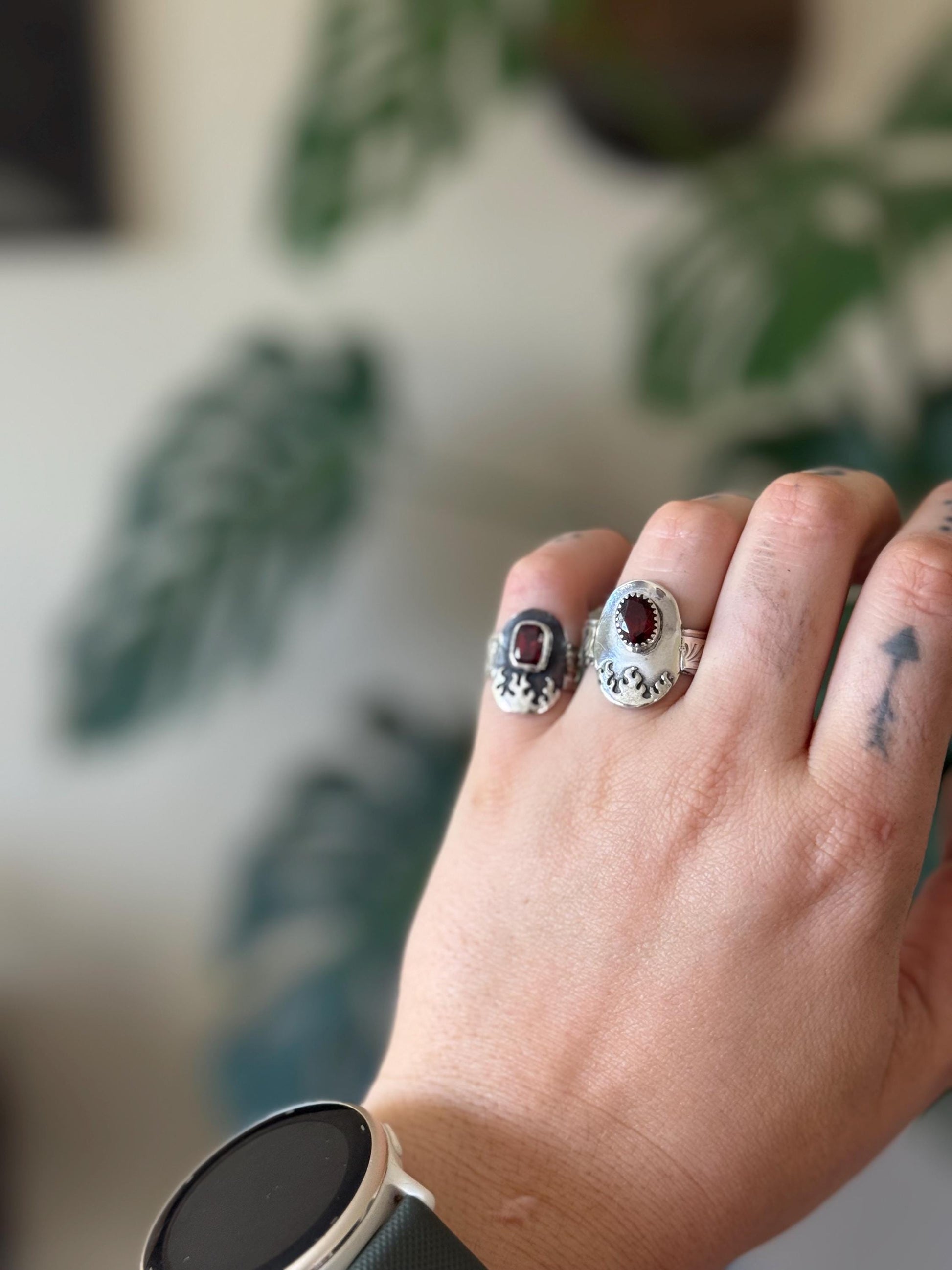 Garnet Flames Ring