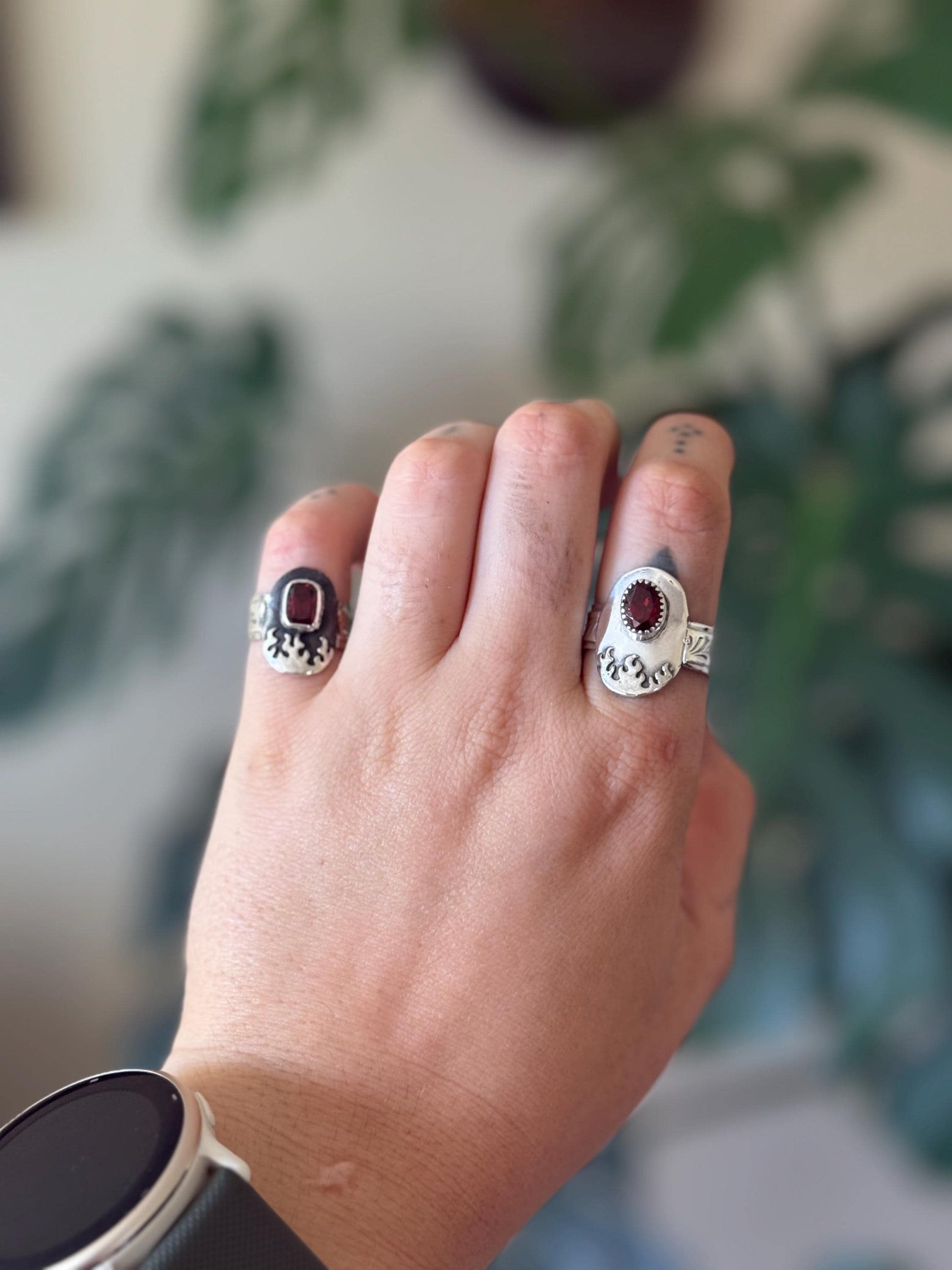 Garnet Flames Ring