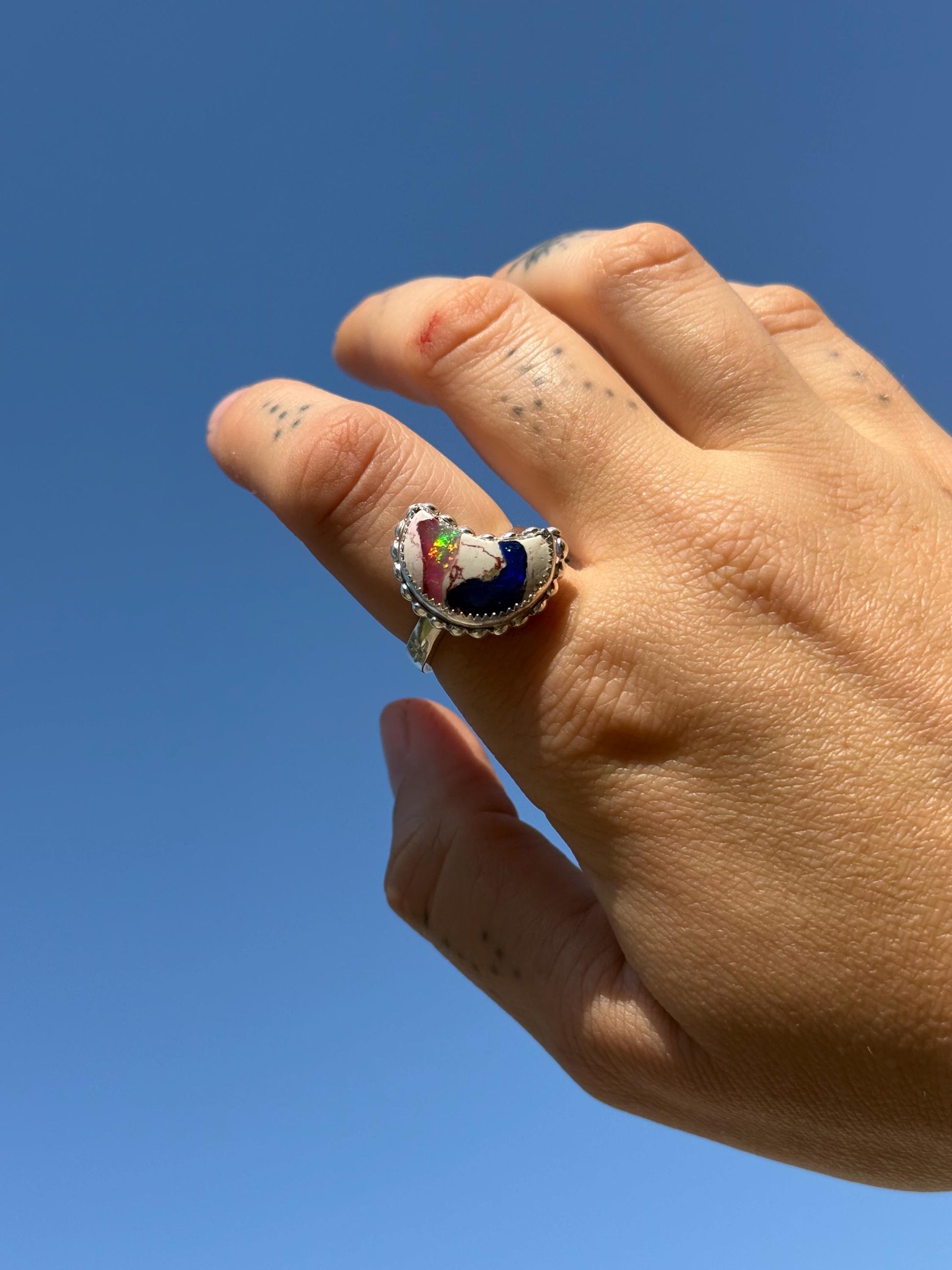 Mexican Cantera Opal Moon Made to order Ring