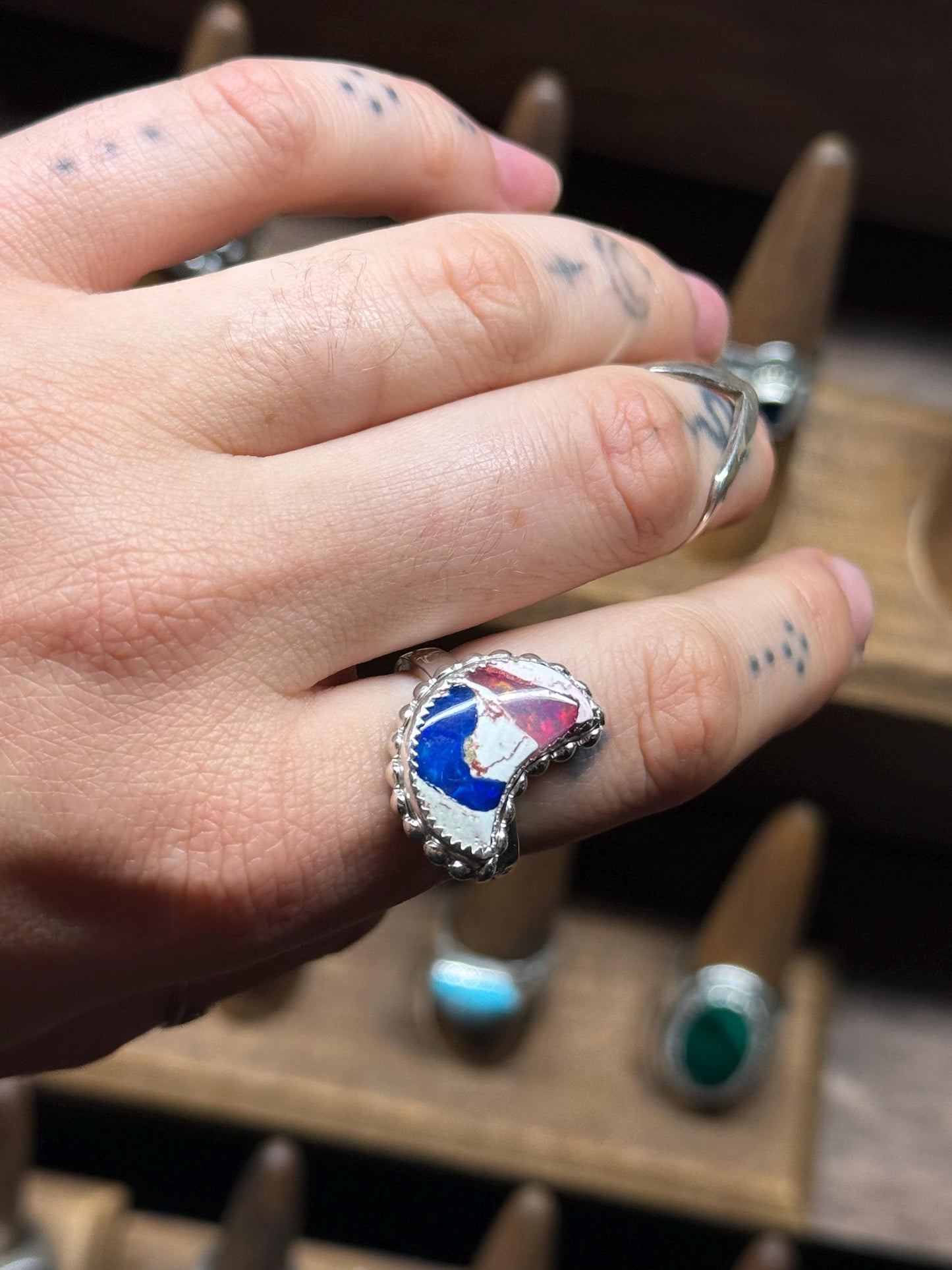 Mexican Cantera Opal Moon Made to order Ring