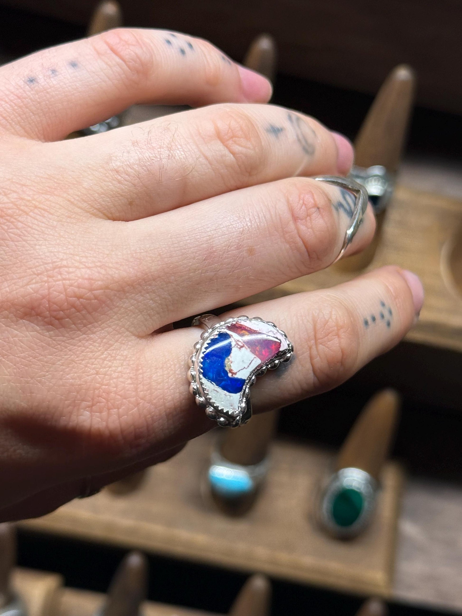 Mexican Cantera Opal Moon Made to order Ring