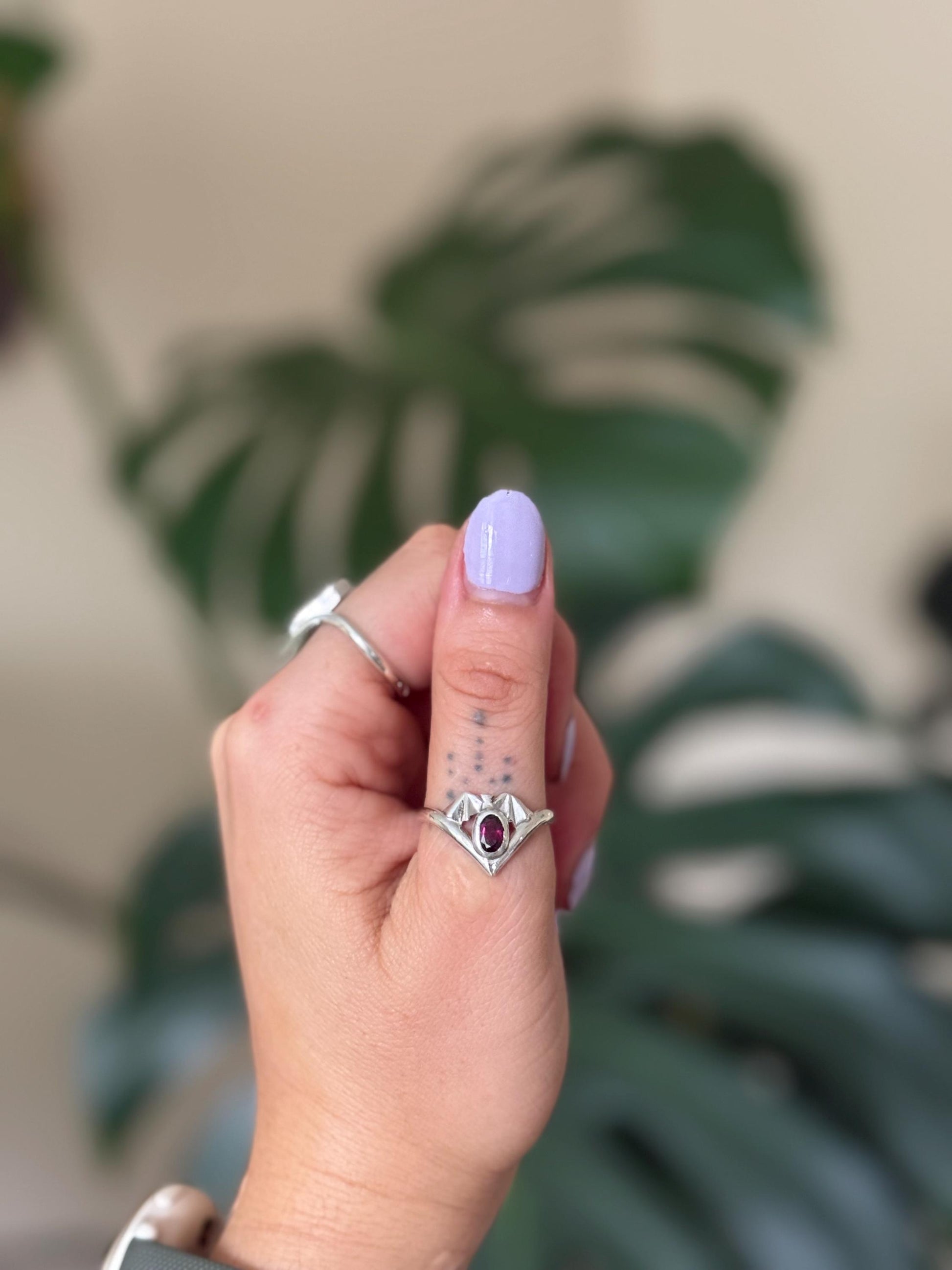A Little Batty Garnet Ring size 10.5
