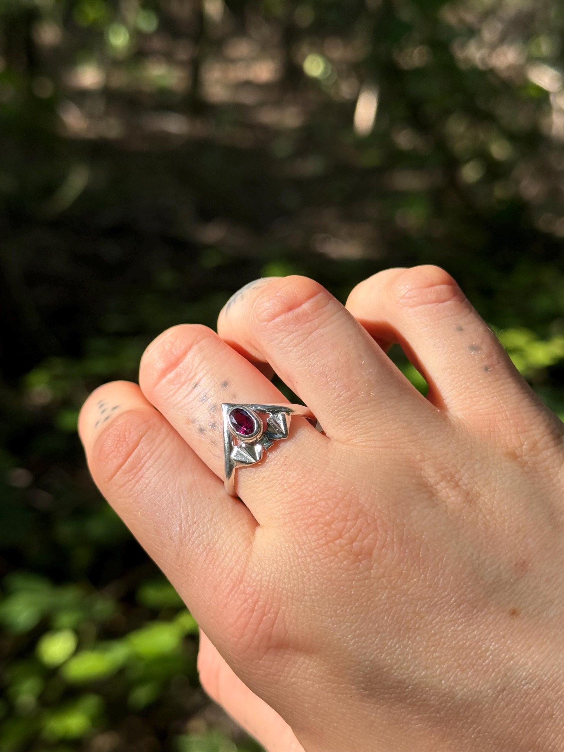 A Little Batty Garnet Ring size 10.5