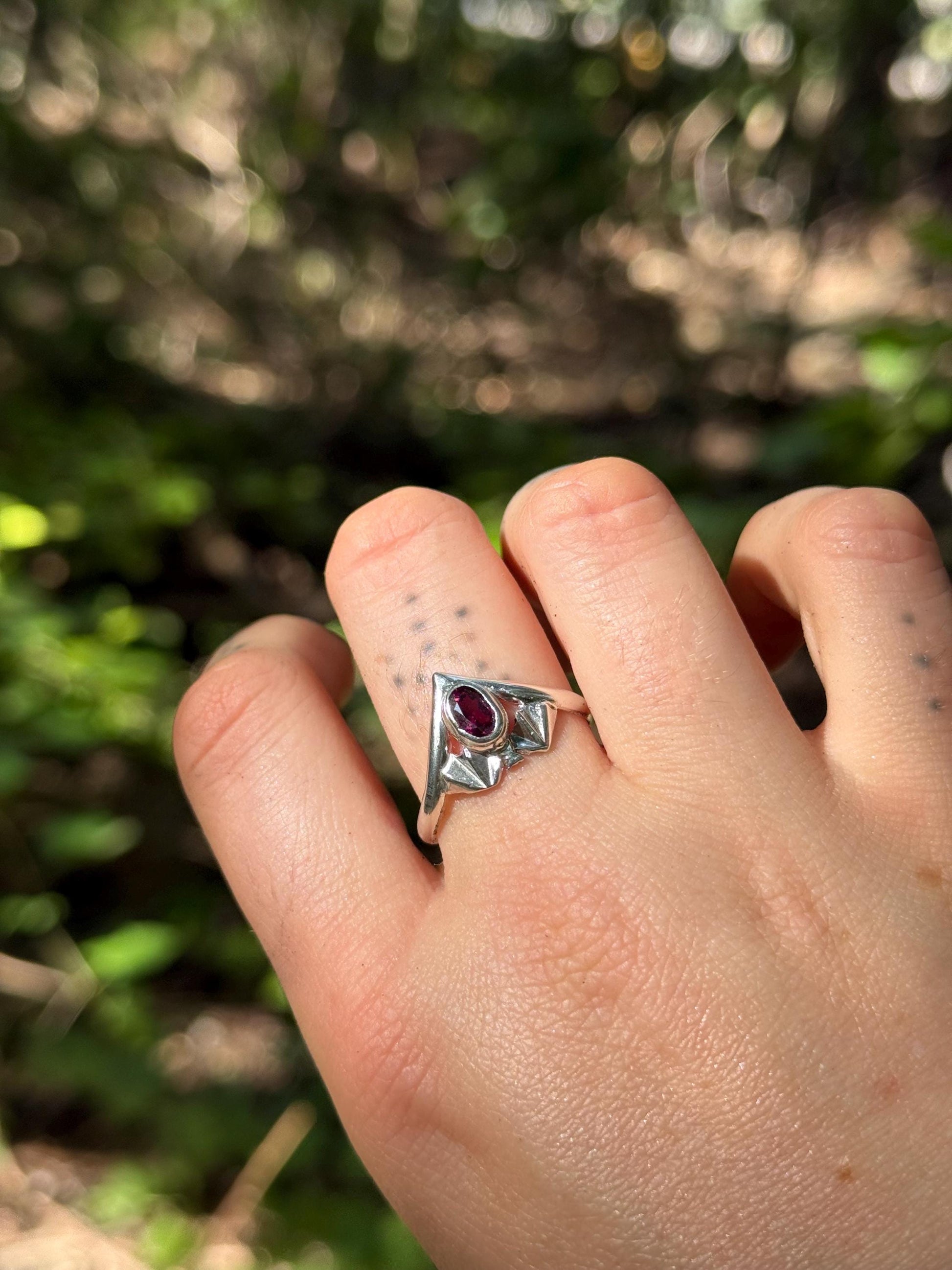 A Little Batty Garnet Ring size 10.5