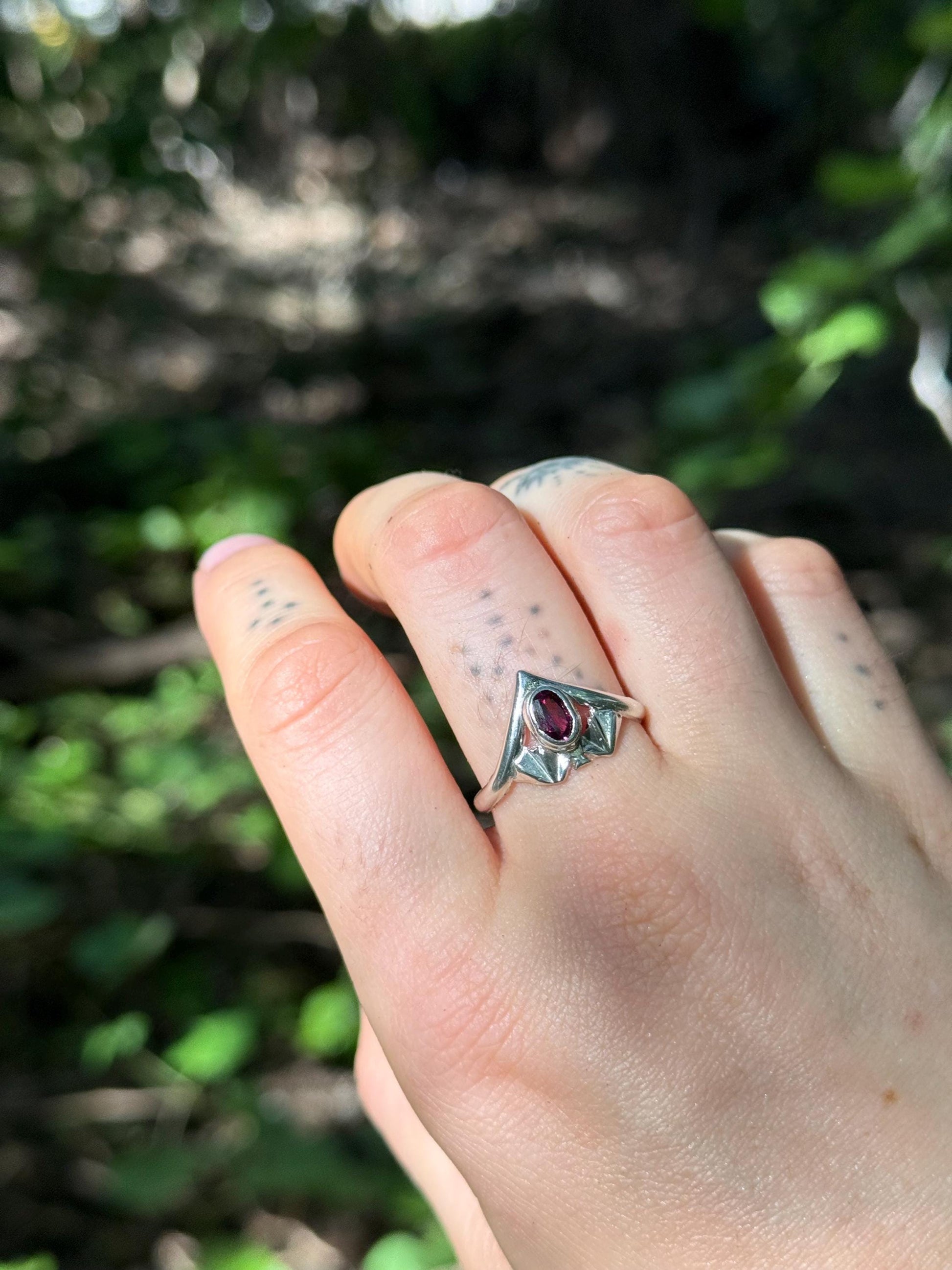 A Little Batty Garnet Ring size 10.5