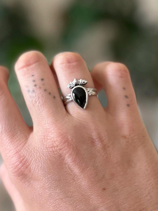 A Little Batty Onyx Ring size 7