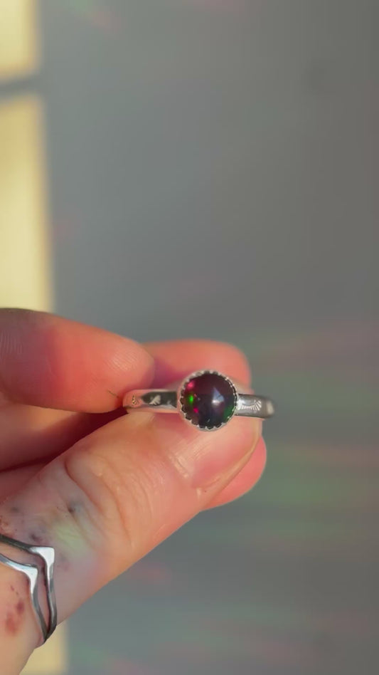 Black Opal Unisex Ring size 10