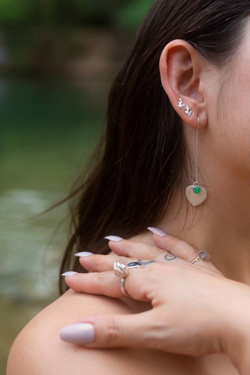 Tiny Branches sterling silver studs