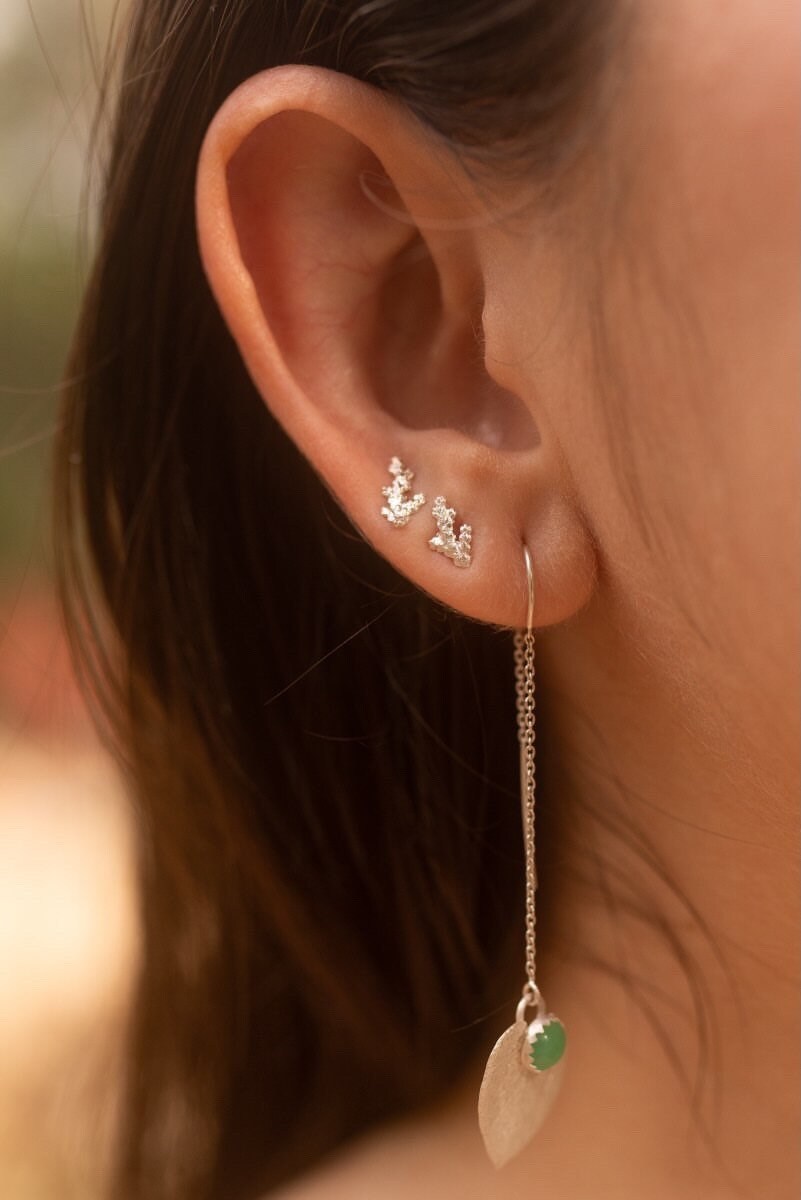 Tiny Branches sterling silver studs