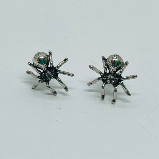 Spidey Senses • Sterling Spider Studs • realistic spider jewelry