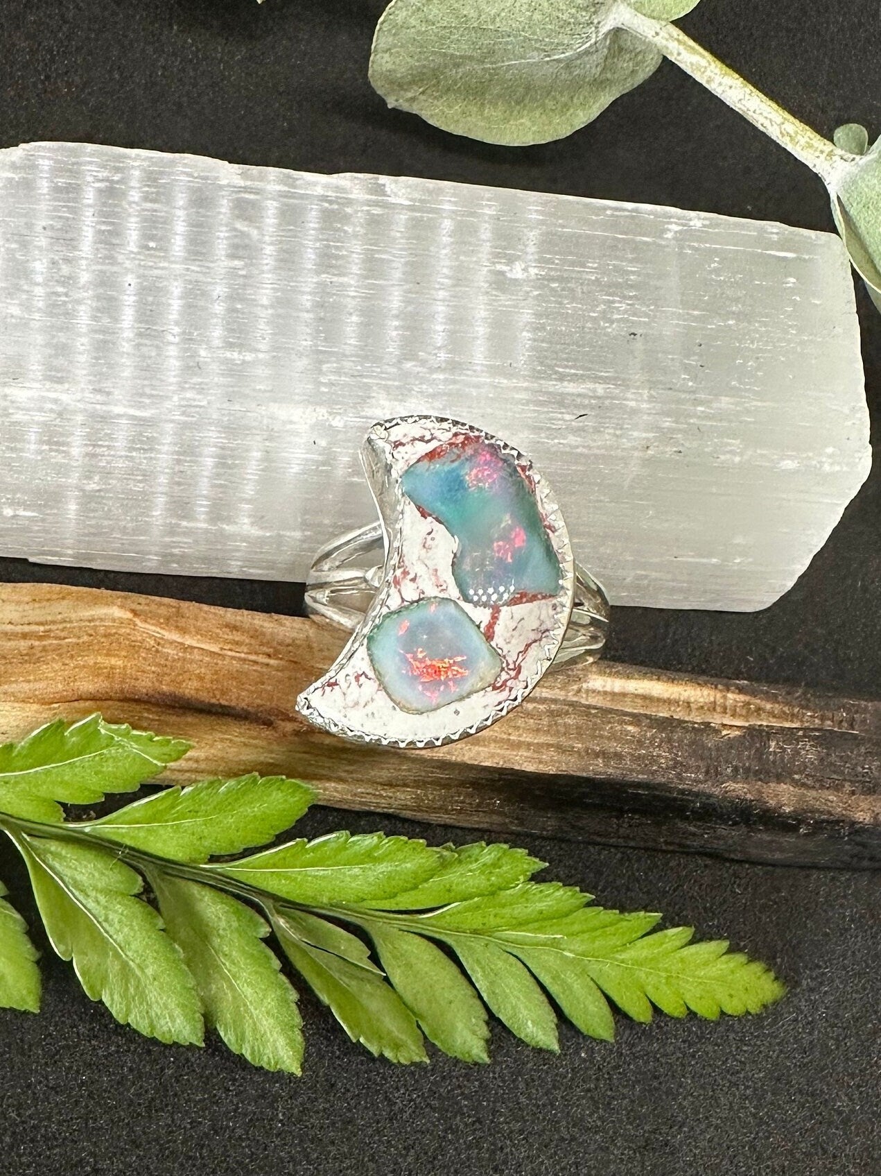 Mexican Cantera Opal Moon Made to order Ring